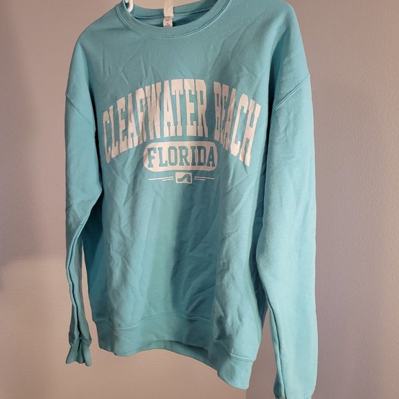CLEARWATER BEACH SEA BLUE COLORED SWEATSHIRT BY JERZEES - Picture 2 of 10